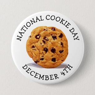 National Cookie Day December 4th Food Holiday 3 Inch Round Button