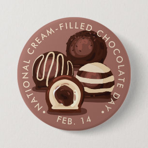 National Cream-Filled Chocolates Day 3 Inch Round Button