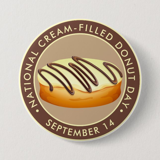 National Cream-Filled Doughnut Day 3 Inch Round Button (Front)