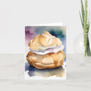National Cream Puff Day A - January 2 - Watercolor Holiday Card