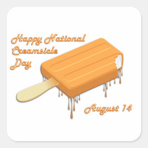 National Creamsicle Day August 14 Square Sticker