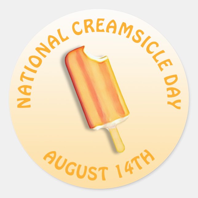 National Creamsicle Day August 14th Stickers (Front)