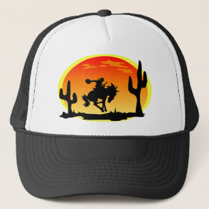 National Day of the Cowboy Bronco Silhouette Trucker Hat