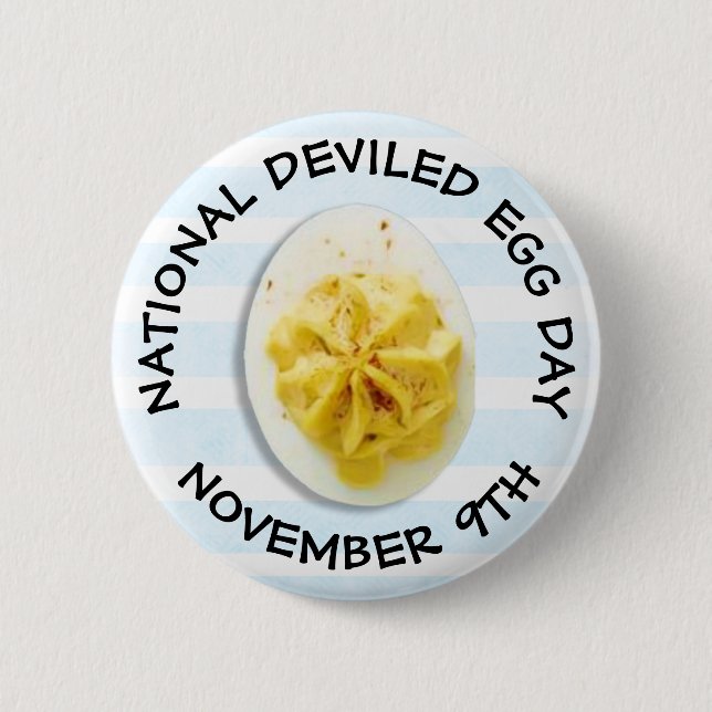 National Deviled Egg Day Food Holiday 2 Inch Round Button (Front)