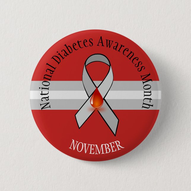National Diabetes Month November Awareness Button (Front)