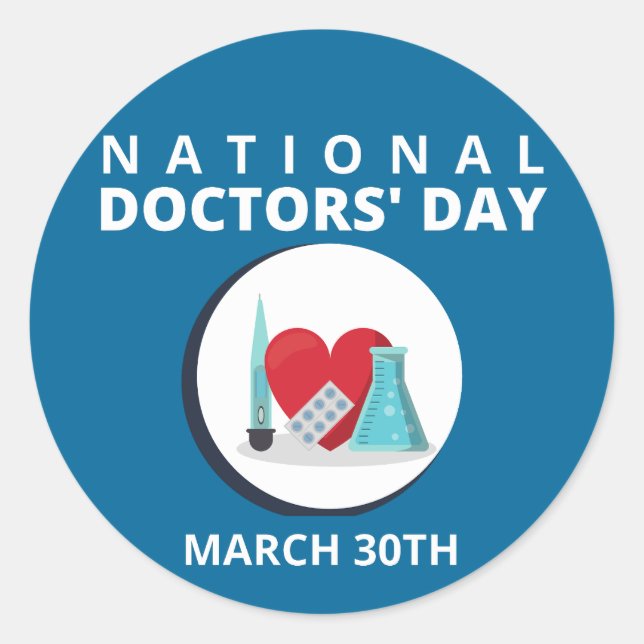 National Doctors' Day Classic Round Sticker (Front)