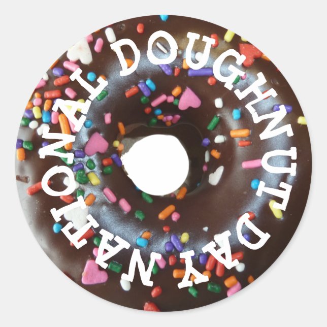 National Doughnut Day Stickers Chocolate (Front)