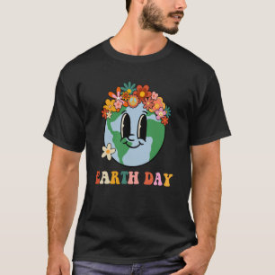 National Earth Day April 22 Cute Earth Floral Peac T-Shirt