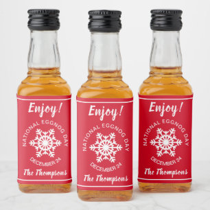 National Eggnog Day Celebration December 24 Red Liquor Bottle Label