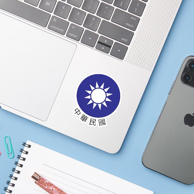 National Emblem of Taiwan (with name at bottom) (Laptop w/ iPhone)