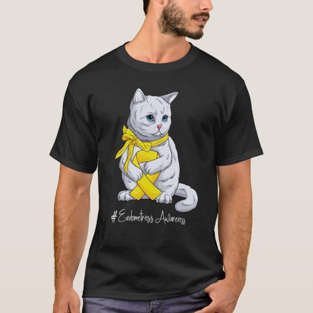 National Endometriosis Awareness Month Yellow Ribb T-Shirt (Front)
