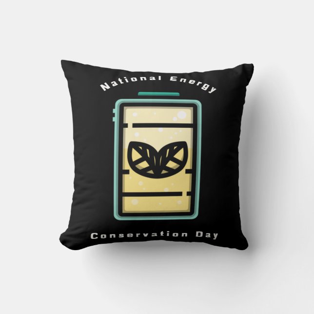 National Energy Conservation Day  Throw Pillow (Front)