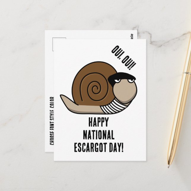 National Escargot Day Postcard (Front/Back In Situ)