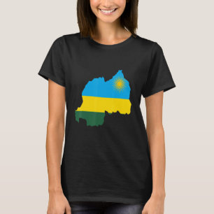 National Flag Map Of Rwanda T-Shirt