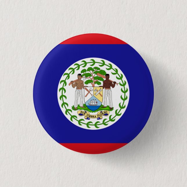 National flag of Belize 1 Inch Round Button (Front)