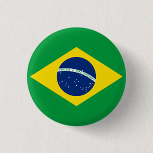 National flag of Brazil 1 Inch Round Button