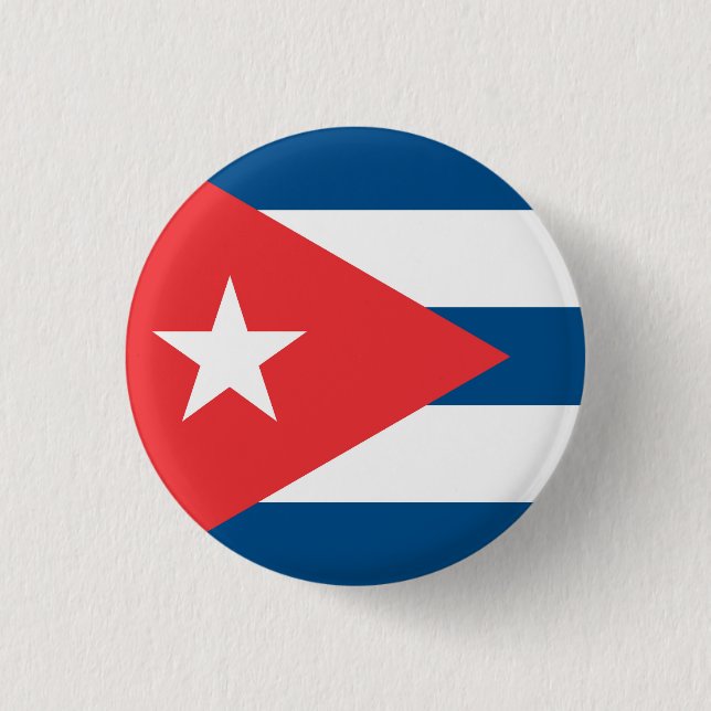National flag of Cuba 1 Inch Round Button (Front)