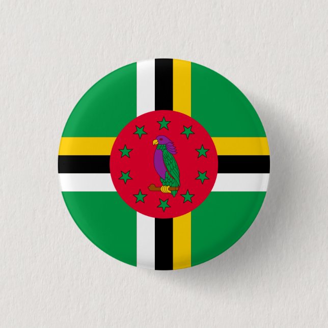 National flag of Dominica 1 Inch Round Button (Front)