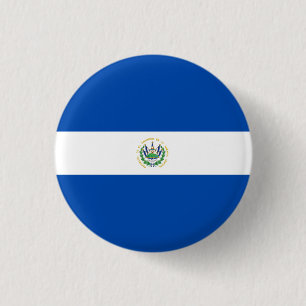 National Flag of El Salvador 1 Inch Round Button
