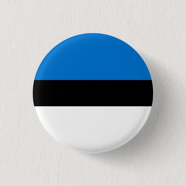 National Flag of Estonia 1 Inch Round Button (Front)