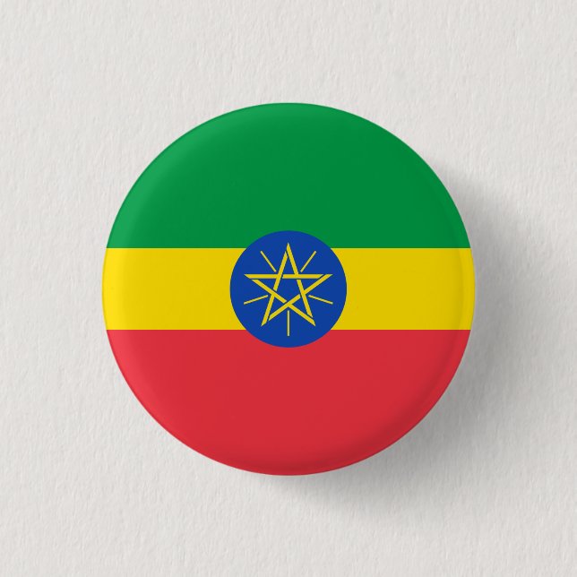 National Flag of Ethiopia 1 Inch Round Button (Front)