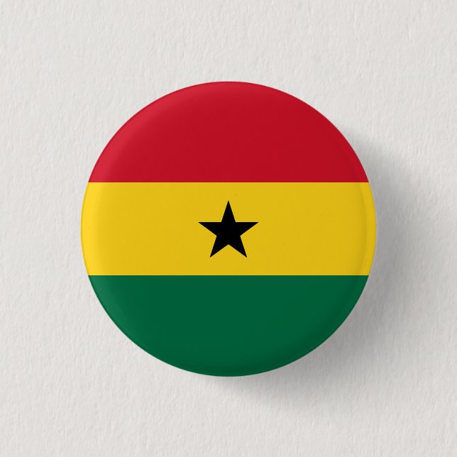 National Flag of Ghana 1 Inch Round Button (Front)