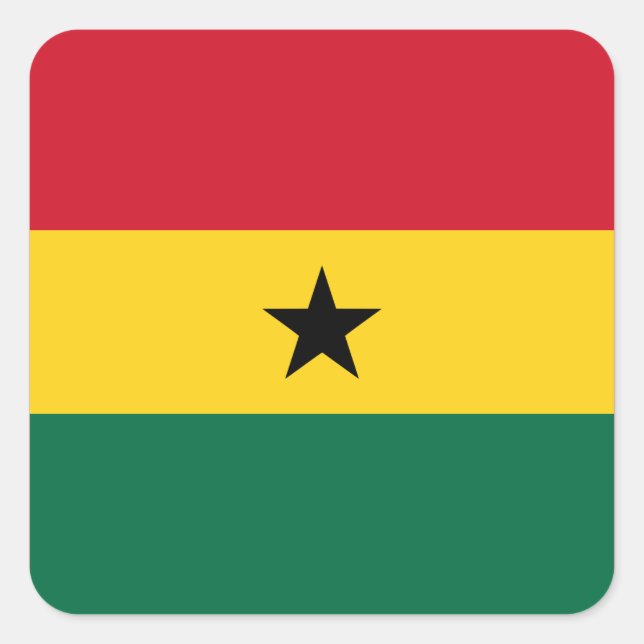 National Flag of Ghana Square Sticker (Front)