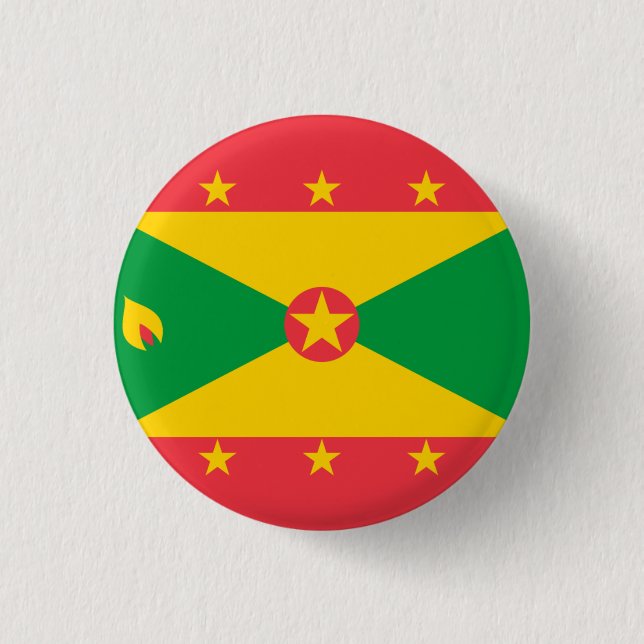 National flag of Grenada 1 Inch Round Button (Front)