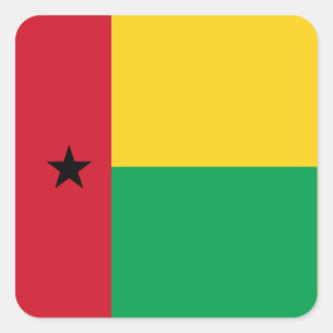 National Flag of Guinea-Bissau Square Sticker