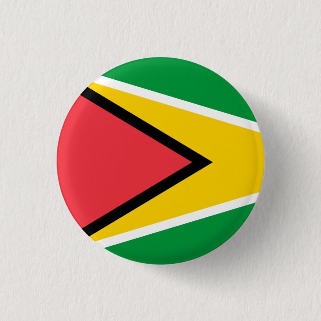National flag of Guyana 1 Inch Round Button (Front)