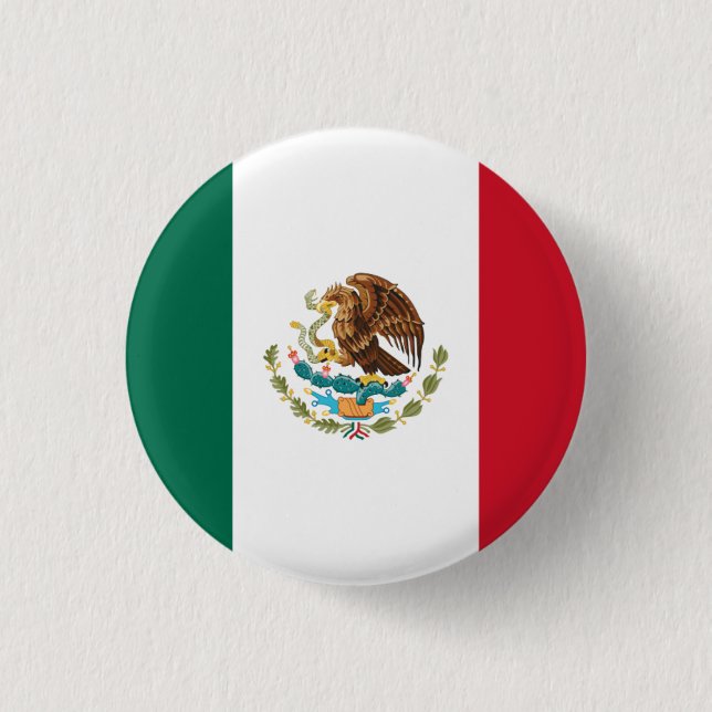National flag of Mexico 1 Inch Round Button (Front)