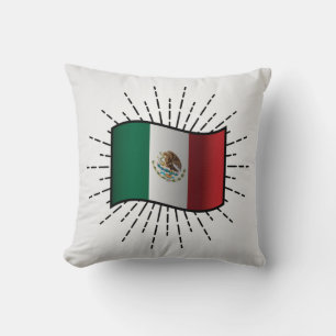 National Flag of Mexico Illustration Throw Pillow