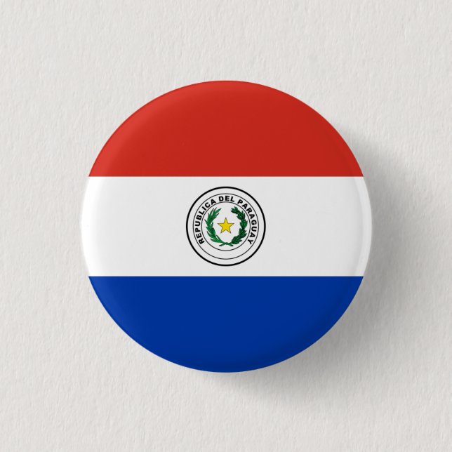 National flag of Paraguay 1 Inch Round Button (Front)