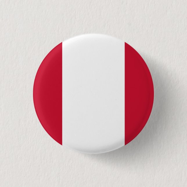 National flag of Peru 1 Inch Round Button (Front)