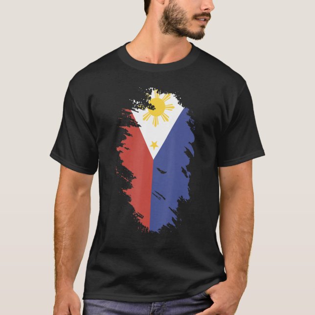 National Flag of Philippines souvenir  for men wom T-Shirt (Front)