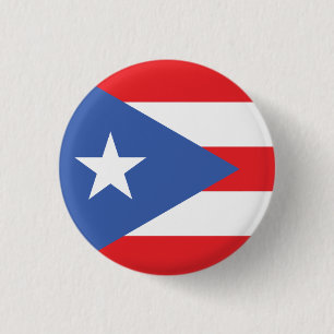 National flag of Puerto Rico 1 Inch Round Button