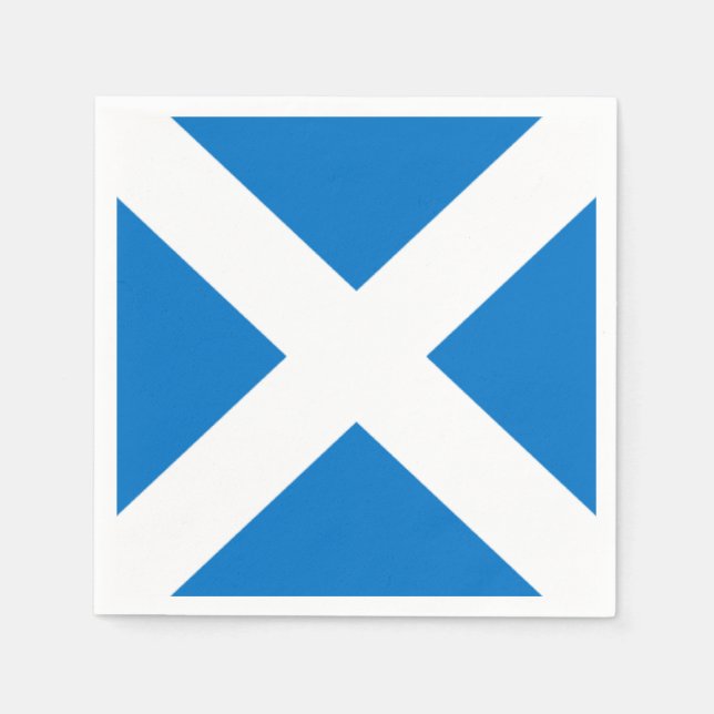 National Flag of Scotland Saint Andrew's Cross Napkin (Front)
