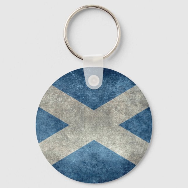 National flag of Scotland - Vintage version Keychain (Front)