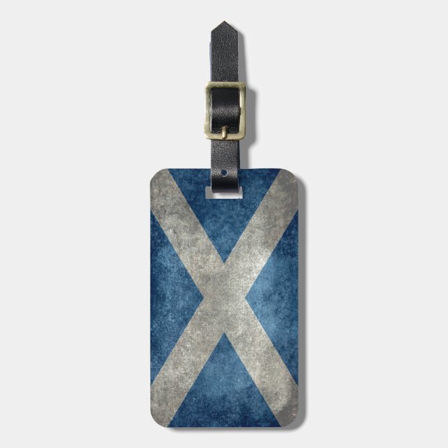 National flag of Scotland - Vintage version Luggage Tag (Front Vertical)