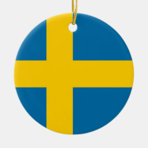 National Flag of Sweden Ceramic Ornament