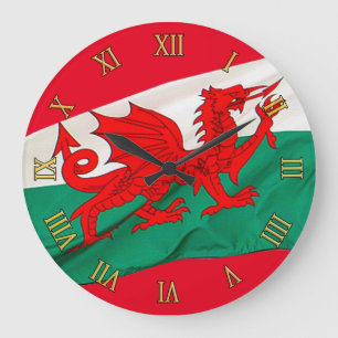 National Flag of Wales, The Red Dragon Patriotic Large Clock