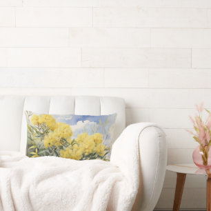 National Flower Australia Golden Wattle Lumbar Pillow
