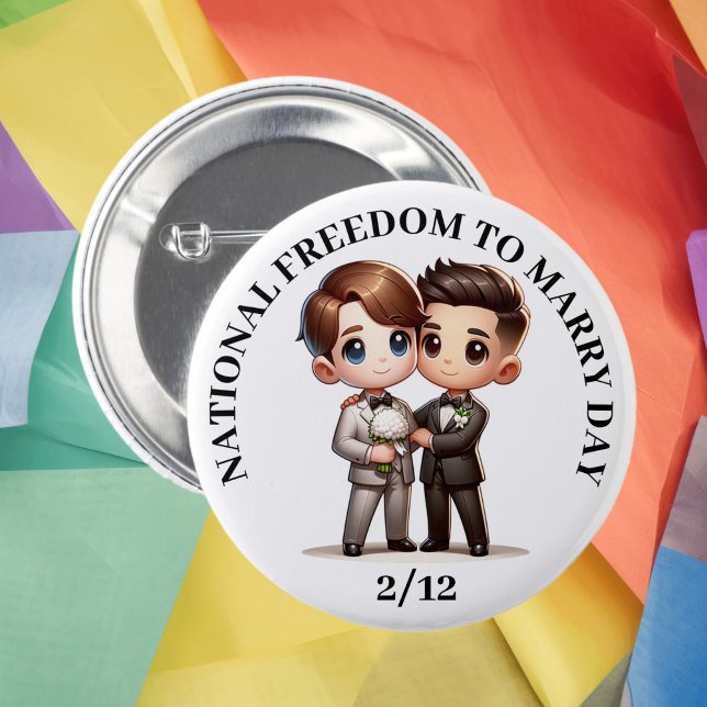 National Freedom to Marry Day February 12th 2 Inch Round Button (Creator Uploaded)