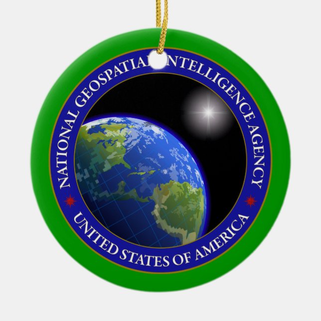 National Geospatial-Intelligence Agency Custom Ceramic Ornament (Front)