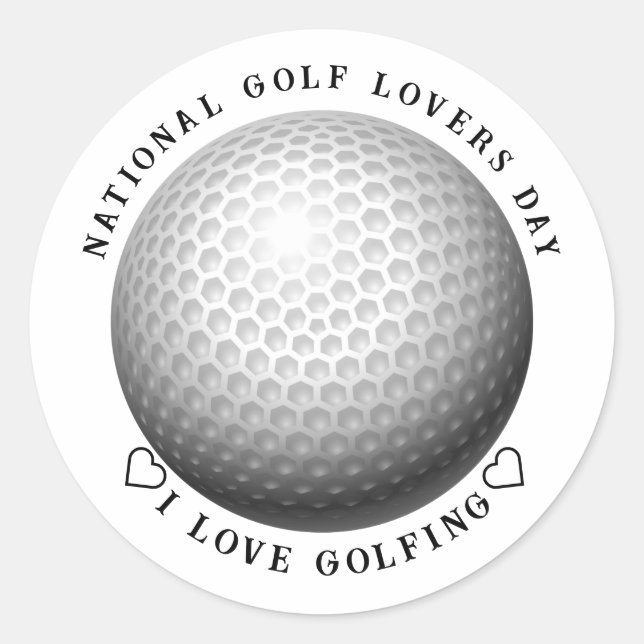 National Golf Day  Sports Classic Round Sticker (Front)