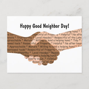 National Good Neighbour Day Greeting Postcard