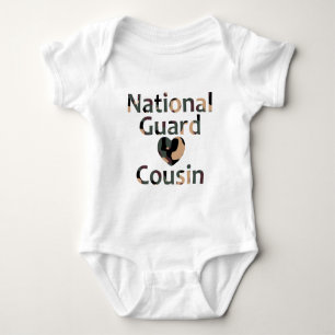 National Guard Cousin Heart Camo Baby Bodysuit