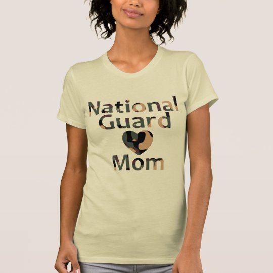 National Guard Mom Heart Camo T-Shirt