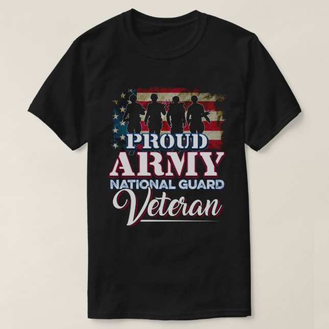 National Guard Veteran Proud Army National Guard T-Shirt (Design Front)