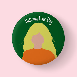 National Hair Day - Blonde Badge/ Button